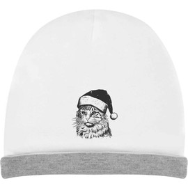 Azeeda 'Christmas Cat' Kids Slouch Hat (KH00028625) White