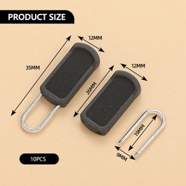 Set of 10 zip fasteners, double-sided zip replacement, replacement zip for zips, pull repair spare parts, universal, removable dressing aid, for fix jackets, tents, bed linen