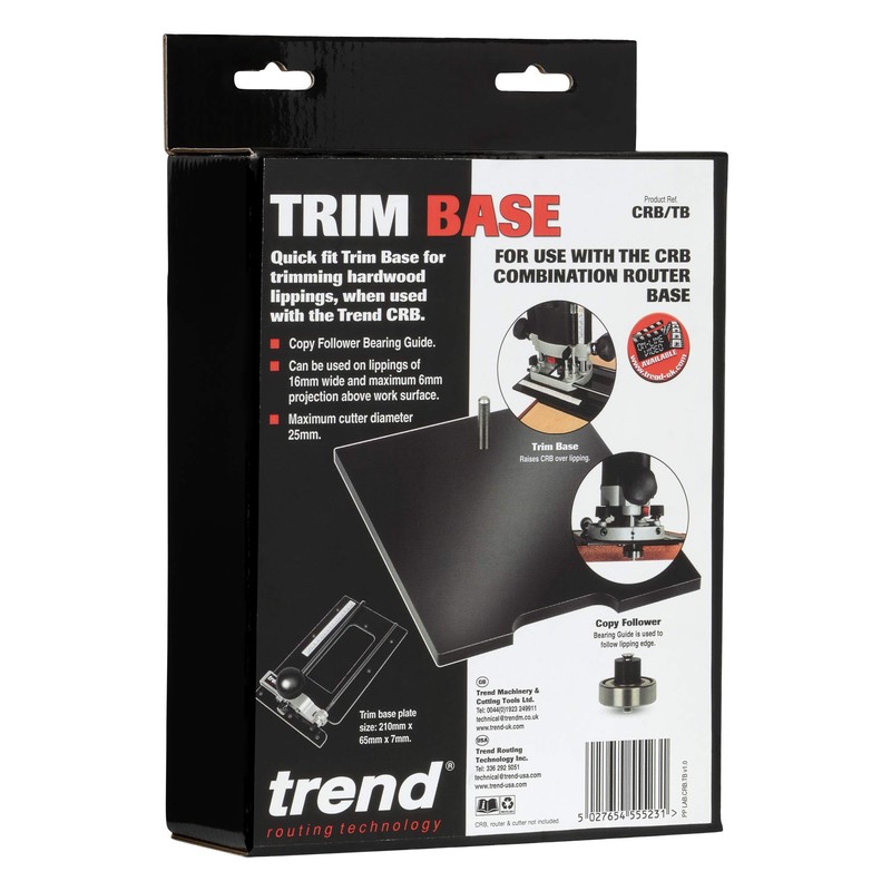 Trend CRB Trimming Base for Precise Hardwood Trimming, Compatible with