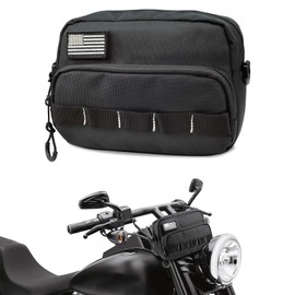 HmmtyRack Motorcycle Fork Bag, Universal Motorcycle Handle Bar Bag, Waterproof T-Bar Bag Fork Bag Bar bag Tool Bag, Compatible with Cruiser Softail Dyna Sportsters (Regular)