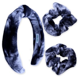 FROG SAC Spa Headband for Washing Face, Teen Girls Tie Dye Terrycloth Skincare Headbands and Wristbands, Soft Facial Makeup Towel Head Band, Shower Skin Care Girl Hair Sleepover Party Accessories