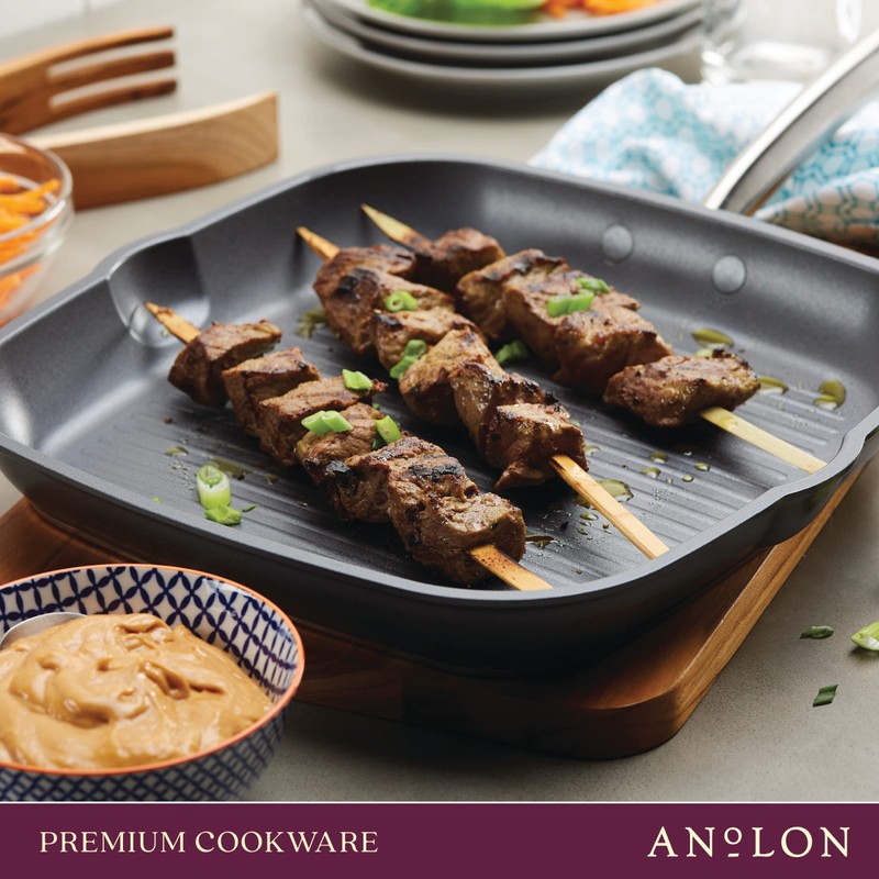 Anolon Accolade Forged Hard Anodized Nonstick Square Grill Pan/Griddle with