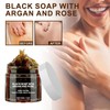 Zawina Morocco Black Beldi Soap,Black Soap with Argan and Rose,Moroccan