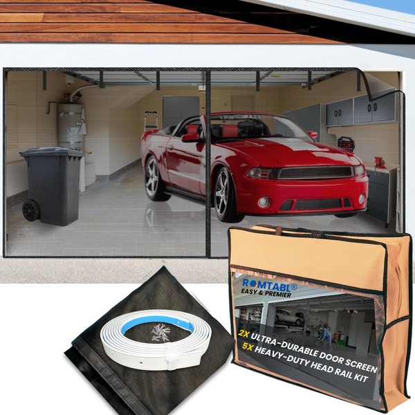 Garage Door Screen for 2 Car Garage 16x8FT, 2025 Ultra-dura