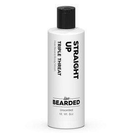 Live Bearded: Beard Wash - Straight Up - Beard and Face Wash - 8 fl. oz. - Water-Based Formula with All-Natural Ingredients for a Gentle, Deep Cleanse - Made in the USA