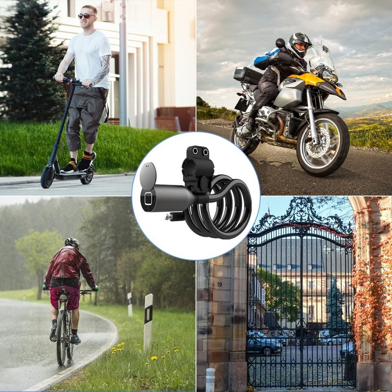 Electronic Cable Lock [No App], eLinkSmart Bicycle Lock Fingerprint with