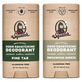 Dr. Squatch Dr. Squatch Natural Deodorant for Men C Odor-Squatching Men's Deodorant Aluminum Free - Pine Tar + Birchwood Breeze (2.65 oz, 2 Pack)