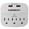 3-Outlet Surge Protector with 2 USB Ports 2.4A Wall Charger