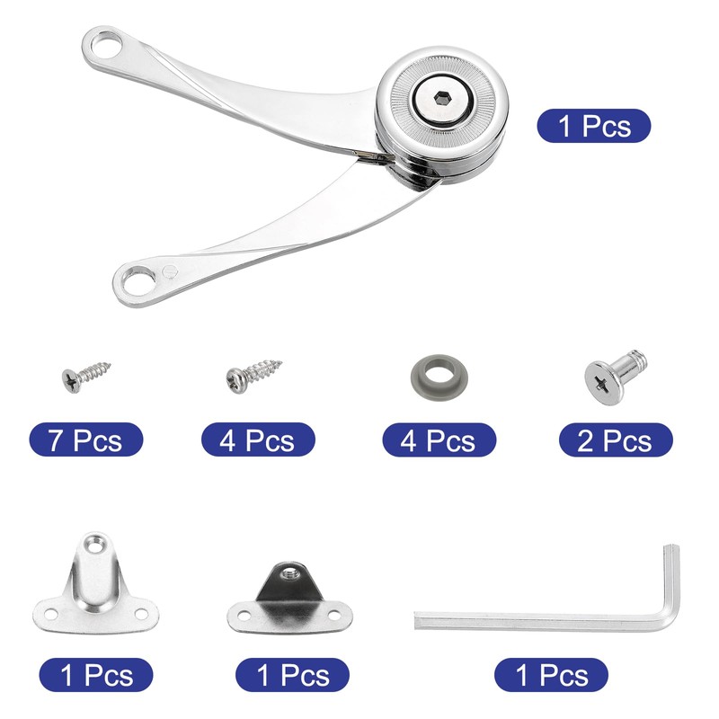 sourcing map 4 Pcs Lid Support Hinge, Zinc Alloy Folding