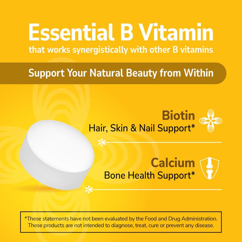 21st Century Biotin Tablets, 10,000 mcg, Unflavored 120 Count