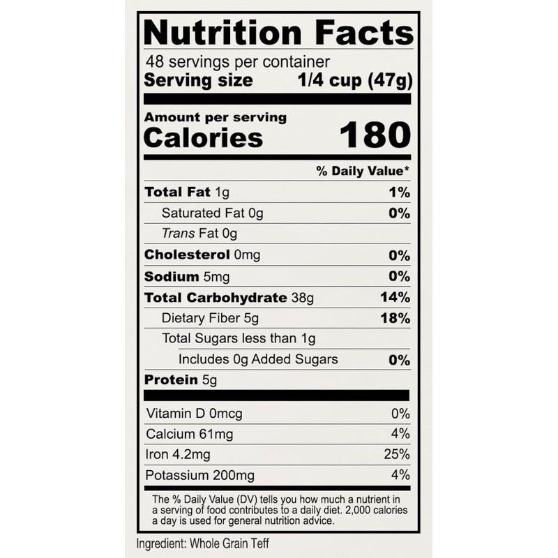 Anthony's Brown Teff Flour, 5 lb, Gluten Free, Non GMO,