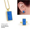 Twin Brick Charm with 18K Gold Plated Chain 16’. Delicate