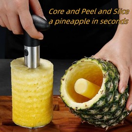 Pineapple Corer and Slicer Tool, Premium Pineapple Cutter and Corer, Stainless Steel Pineapple Peeler- [Reinforced sharp blades -Upgraded material-Easy to Use/Clean]- Easy Core remover Kitchen Tool
