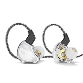 in Ear Monitor Wired IEM Headphone, CCZ BC02 Dynamic Driver Bass Wired Headphone, Professional HiFi Earphone,Stereo Sound IEM Earbuds Earphone,CCZ in Ear Monitor for System (Silver, No MIC)…