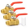 GASHER 3PCS 3/8 Inch Brass Mini Ball Valve Shut Off