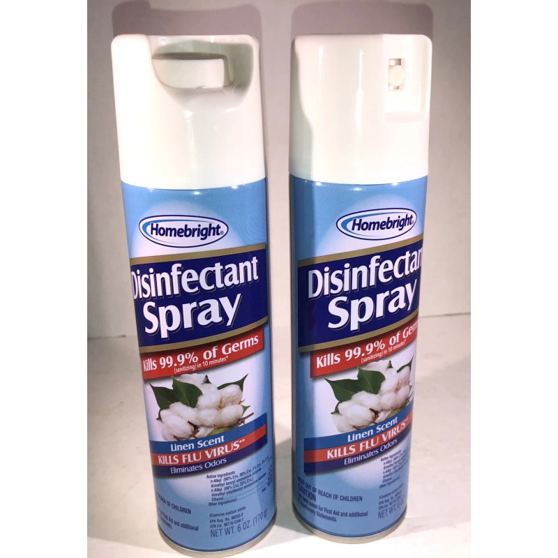 Homebright 2ea 6oz Cans Homebright Spray Linen Scent Kills 99.9%