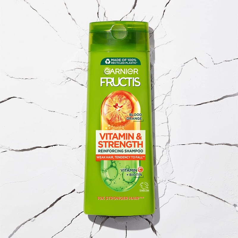 Shampoo Fructis Vitamine & Forza, per capelli fragili, Soggetti a