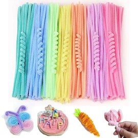 XPPZHKY 200Pcs 7Colors Pipe Cleaners for Crafts Chenille Stems Supplies Pastel Macaron Color Pipe Cleaner Crafts for DIY Art and Craft Projects 12x0.24inch