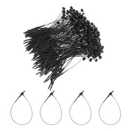 MECCANIXITY 5000pcs Plastic Tag Ties Fastener 4 Inch Security Loop Tie Round Hang Tags Snap Lock for Clothing Price Tag Shoes Snap Lock Luggage Label, Black