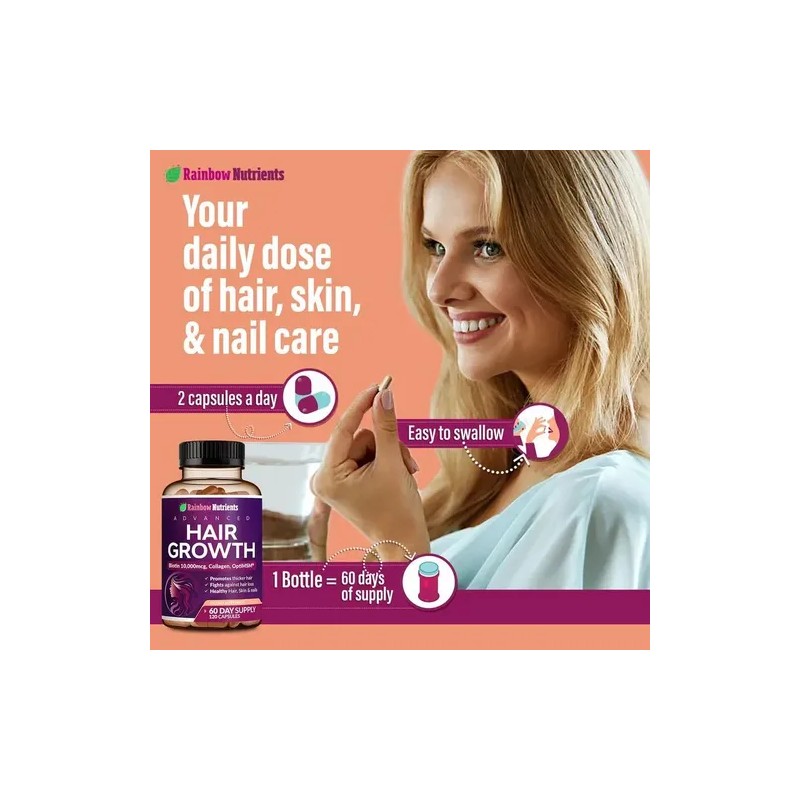 Rainbow Nutrients Vitaminas Para El Crecimiento Del Cabello