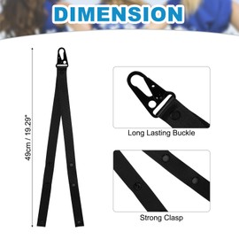 PATIKIL Backpack Cheer Pom Holder Adjustable Cheer Bow Holder Pom Pom Lanyard Storage Cheerleading Accessories for Teen Sports Black