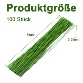 Pack of 100 Green Florist Wire, Florist Wire, Wire for Crafts, Flower Stem Wire, DIY Bouquet Crafts