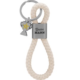 GRUSS & CO Keyring Loop Motif Man | Pendant Consisting of a Braided Loop, with Motif Print Best Man, with Cup Charm | 48356, multicoloured, Motif "Man"