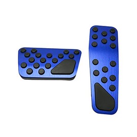 BOYUER Anti-Slip No Drilling Aluminum Brake and Gas Accelerator Pedal Pad Cover For 2009-2021 Dodge Challenger Charger Chrysler 300 Foot Pedal Pads Kit 2PCS (Blue)
