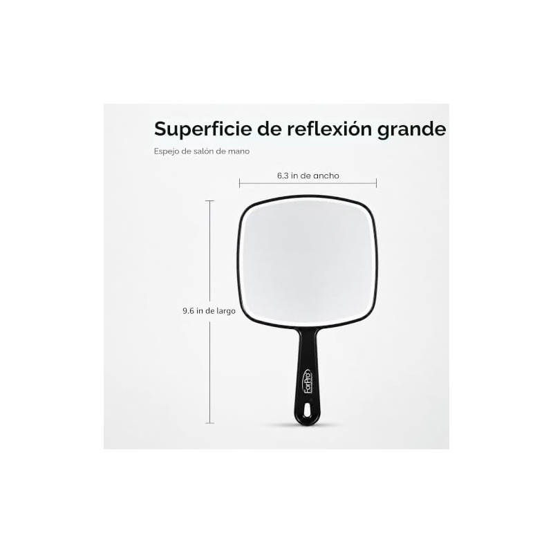 ForPro Professional Collection Espejo de mano prémium con asa, 6.3