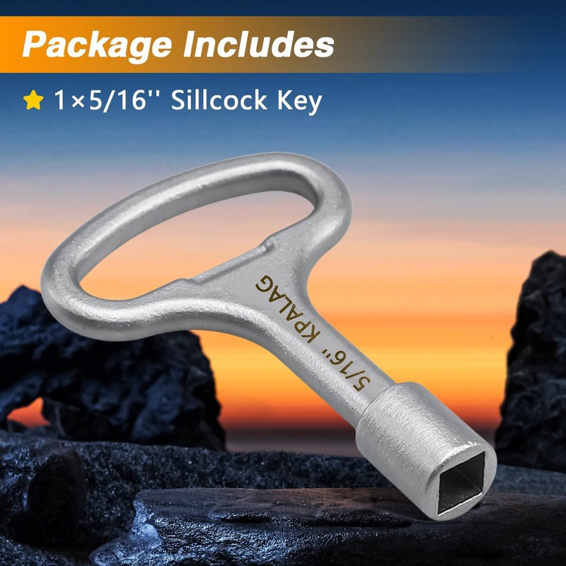 KPALAG Upgraded Stainless Steel 5/16'' Square Hydrant Key, Sillcock Water