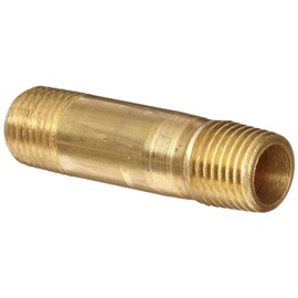 Anderson Metals-56113-0224 Brass Pipe Fitting, Long Nipple, 1/8" x 1/8" Male Pipe, 1-1/2" Length