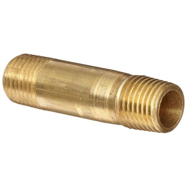 Anderson Metals-56113-0224 Brass Pipe Fitting, Long Nipple, 1/8" x 1/8"