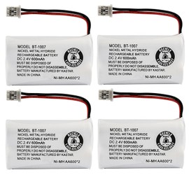 Kastar 4-Pack BBTY0651101 Model BT1007 Cordless Phone Battery for Uniden BT-1007 BT-1015, CEZAI2998 DECT1340 DECT1363 DECT1363BK DECT1363-2 DECT1480 Series DECT1560 DECT1580 DECT1588 EZAI2997 EZI2996