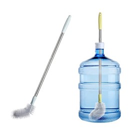 Paquete de 2 cepillos de botella de 28 pulgadas de largo, cepillo para polvo limpiador de botellas de 3 y 5 galones, cerdas de nailon y mango de acero inoxidable, cepillo para polvo de limpieza