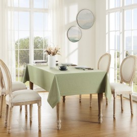 ZeeMart Green Tablecloth, Farmhouse Linen Style Table Cloth Rectangle Table Cloths 60 x 120 Inch Sage Green, Wrinkle Resistant Washable Heavy Weight Tight Weave TableCloths