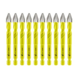 Skewed Head Eccentric Drill Bits Set - SANLEETEK Masonry Drill Bit Set for Wood Plastic Masonry Ceramic Tile Concrete Marble 10pcs 10mm, Quick Change Hex Shank