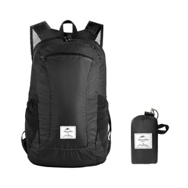 Naturehike Folding Backpack, 30D Silica Gel Nylon Fabric, Waterproof to 2,000PU, black 18L, Backpack