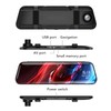 Dash Camera 9.66in Mirror Touch Screen Dual Camera 1080P Wide