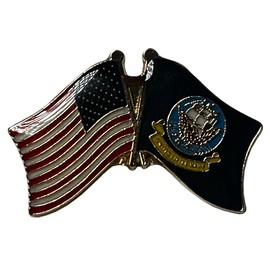 USA & Navy Ship Wavy Flags Motorcycle Hat Cap Lapel Pin