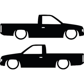 2x Lowered JDM Truck Silhouette Decal Stickers for Nissan Hardbody Pickup D21