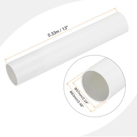 QUARKZMAN 2.2" Inner Diameter, 2.5" OD Rigid PVC Pipe, Round Pipe, Hardware Hose, 57mm ID, 63mm OD, 330mm/13", White