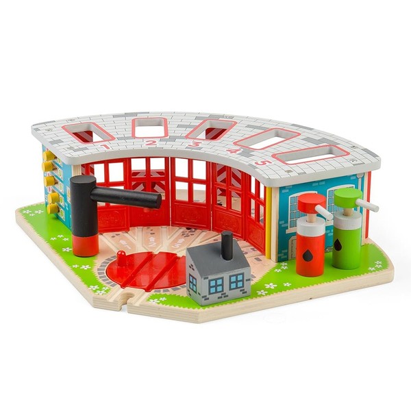 Bigjigs Rail Wooden Five Way Engine Shed - Other Major
