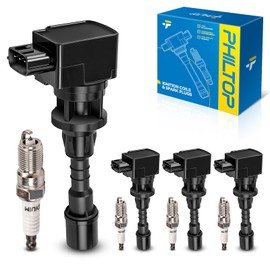 PHILTOP Set of 4 Ignition Coil Pack and Iridium Spark Plugs Fits for 2006-2007 Mazda 5