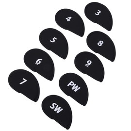 Hiro World Trade Iron Headcovers Iron Covers Set of 9 Headcovers Iron Utility (Black)