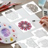 OOTSR 48 Stk Mandala-Schablonen Set, 9.14cm Zeichnung Malschablonen DIY, Kunststoff