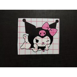 Cute Kuromi Laying Down Bow Sticker Vinyl Decal Car Windows Waterproof! In Color