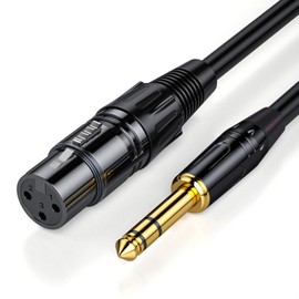 TRS 6.35mm to XLR Female Connector Balanced XLR Female to 6.35mm Heavy Duty Stereo Converter Cable Gold Plated Plug for Stereo Microphone/Speaker/Console/Amplifier etc 1m Black
