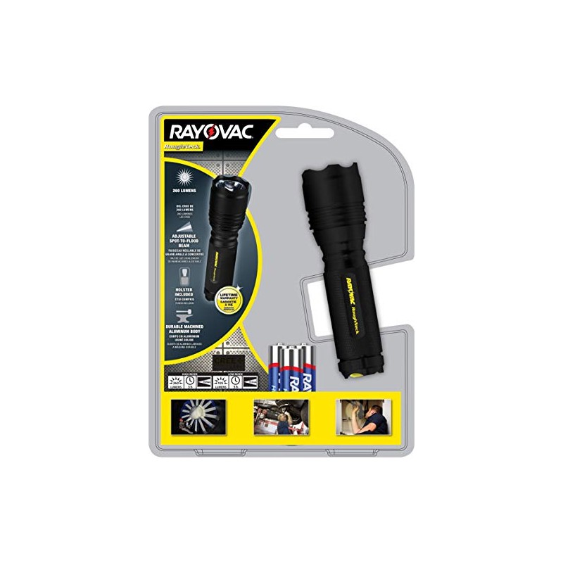 Rayovac Roughneck LED Flashlight, Bright Flashlight for Running, Camping Gear