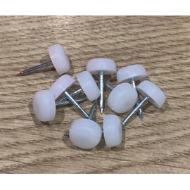 10 PCS Furniture Pads Nails 13mm Dia Chair Leg Protectors Glides Plastic Furniture Feet for Indoor & Outdoor Use, 5mm Thick Floor Protector Pads Nail in Sliders for Chairs Sofa Table, White