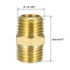 sourcing map Brass Pipe Fitting Hex Nipple 1/4 Inch NPT